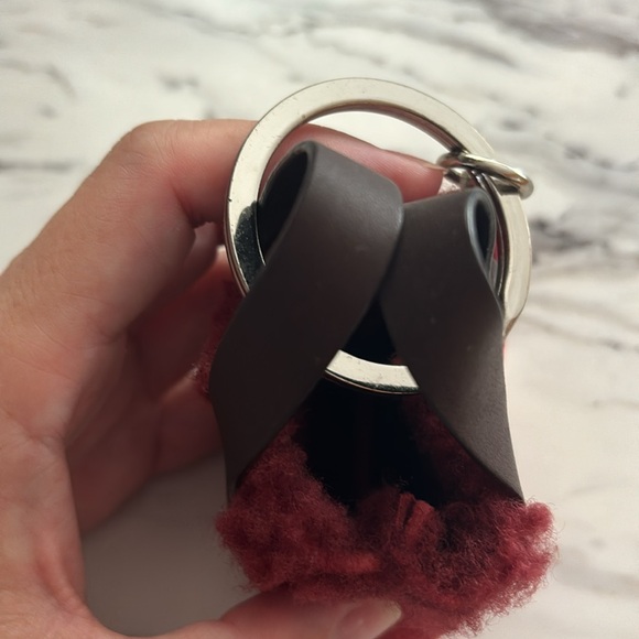 UGG Australia Red Charm Keychain Mini Micro Bag Clip Vintage Y2K Shearling Suede - Picture 3 of 5